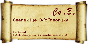 Csereklye Bársonyka névjegykártya